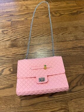 American Jewel Pink Quilted Chain-Handle Shoulder Bag